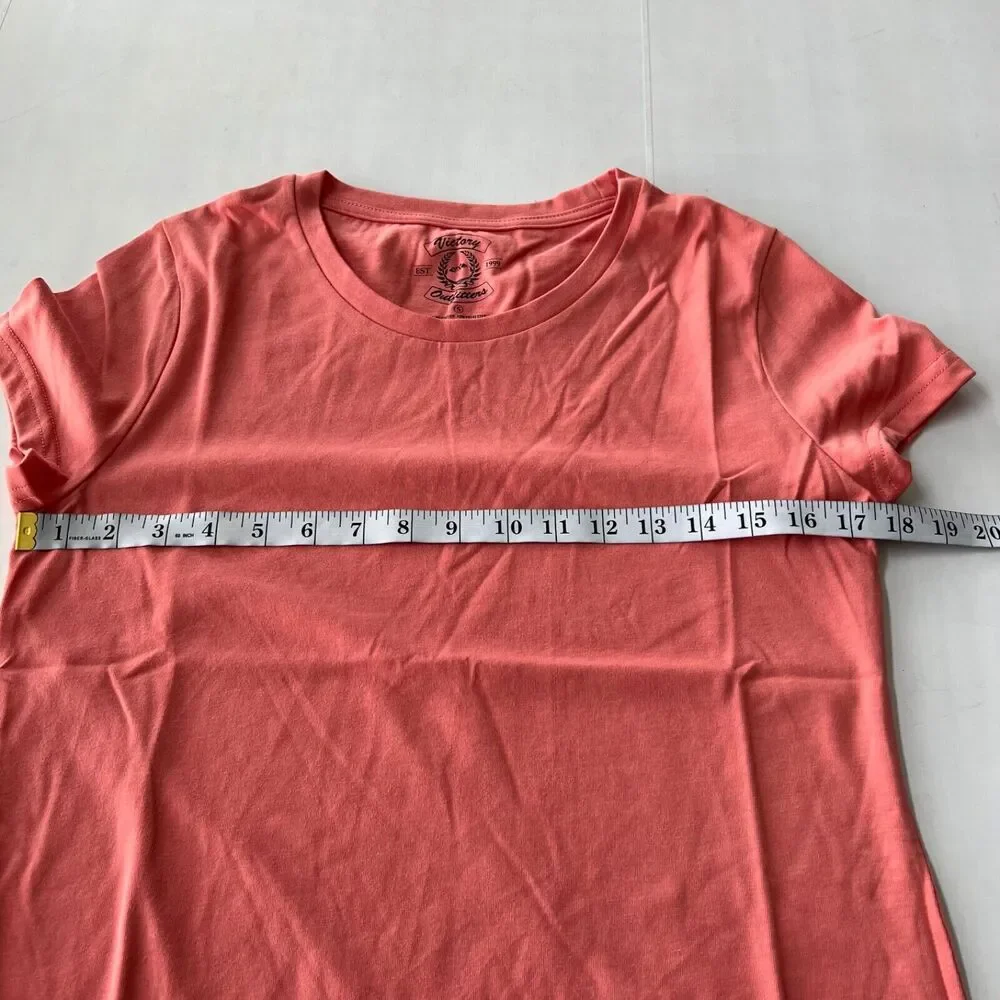 NEW Women's Premium Basic T-Shirt Short Sleeve Crew Neck Solid Top Victory - Picture 3 of 7